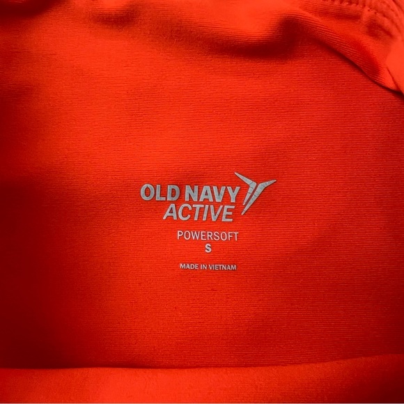 Old Navy Women’s Power-soft Cropped Neon Orange Leggings - Workout Tights - Picture 2 of 6